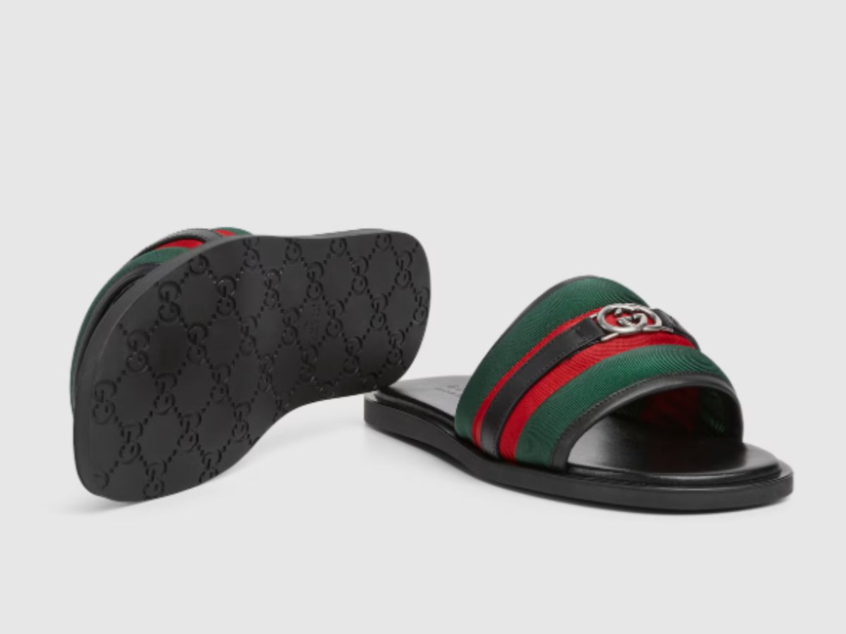 Các mẫu dép Gucci nam quai ngang chính hãng có logo sắc nét