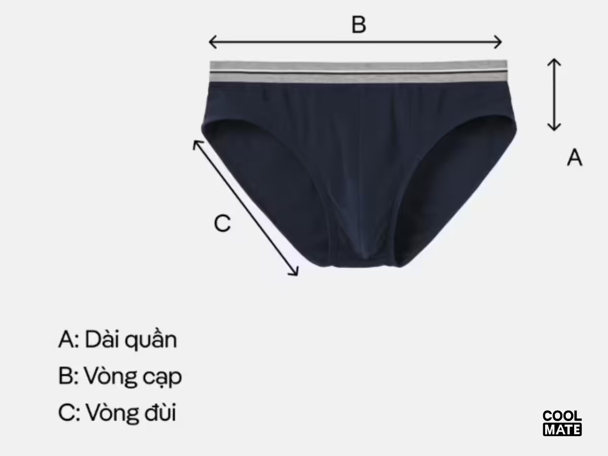 Chọn size quần lót nam theo kích cỡ phù hợp