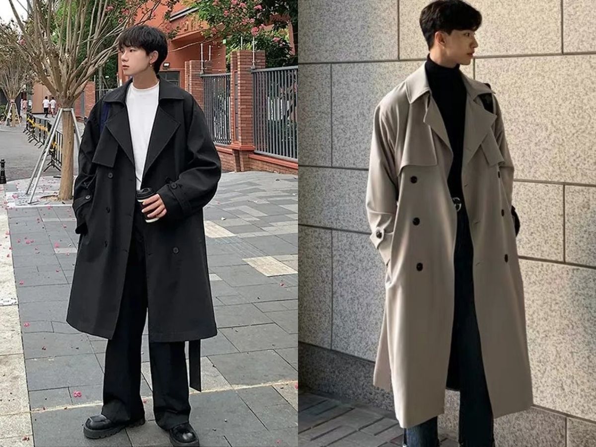 Combo vạn người mê áo măng tô dáng dài + áo len cổ lọ + quần tây/jean