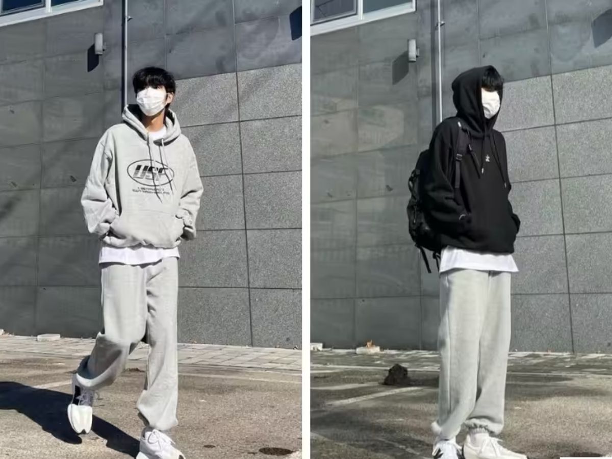 Combo quốc dân hoodie dày dặn + quần jogger/jean + giày sneaker