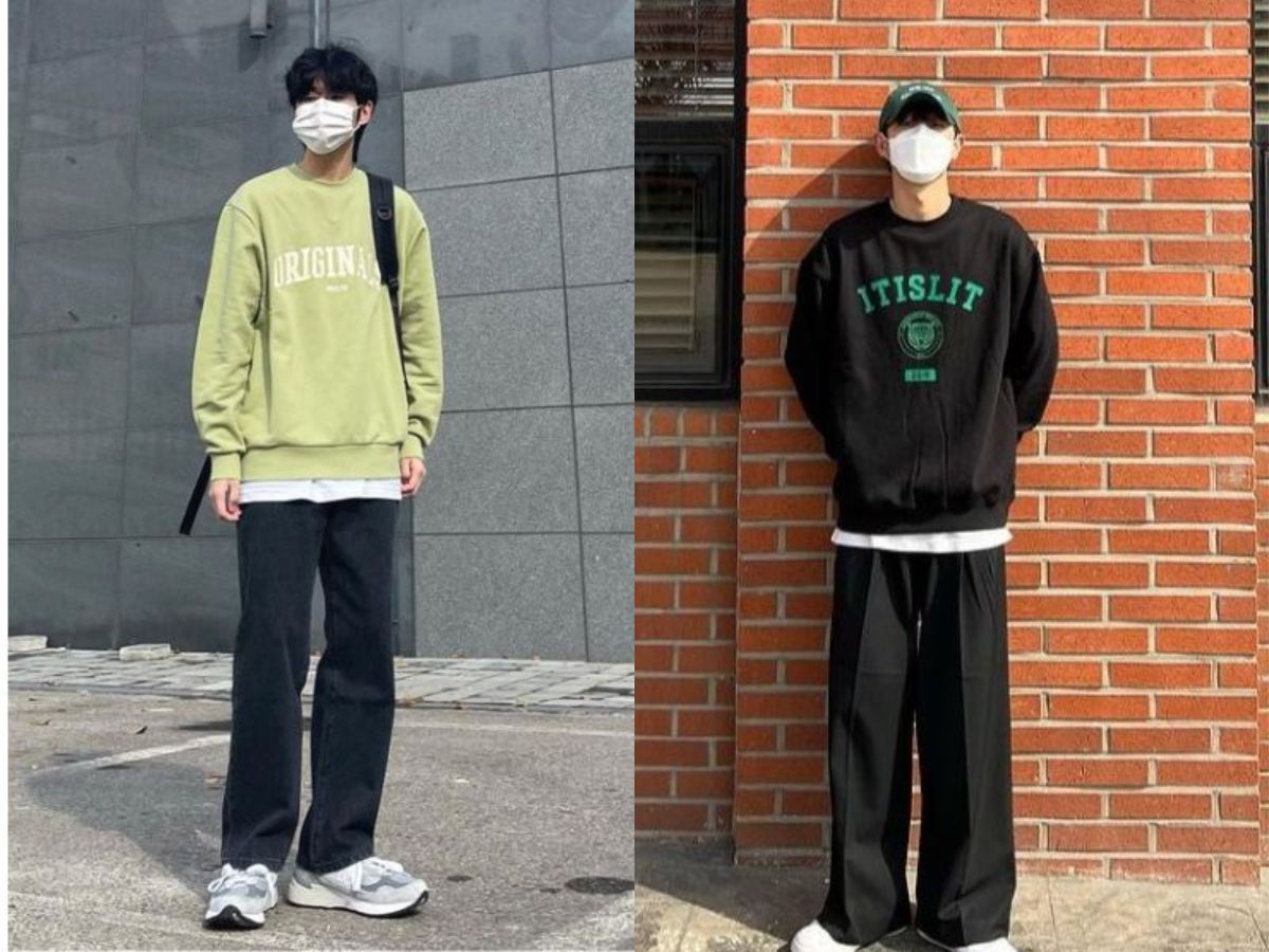 Đơn giản mà tinh tế cùng áo nỉ (sweater) cùng quần ống rộng/suông