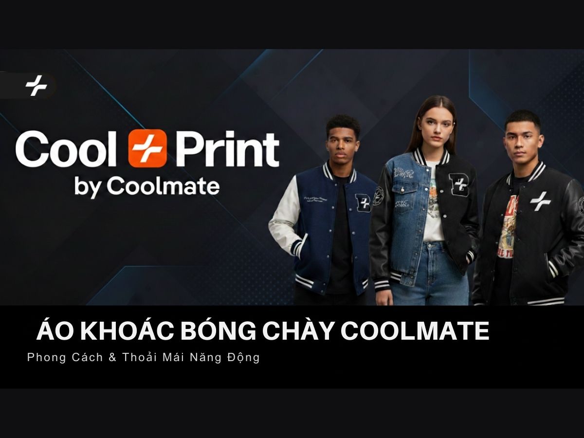 Banner quảng cáo các mẫu áo khoác bóng chày của Coolmate với thiết kế hiện đại, năng động