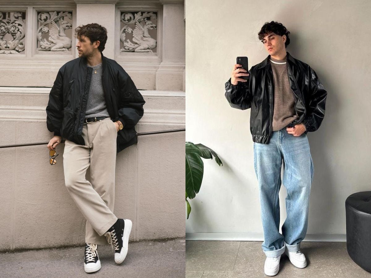 Phối đồ với áo khoác bomber