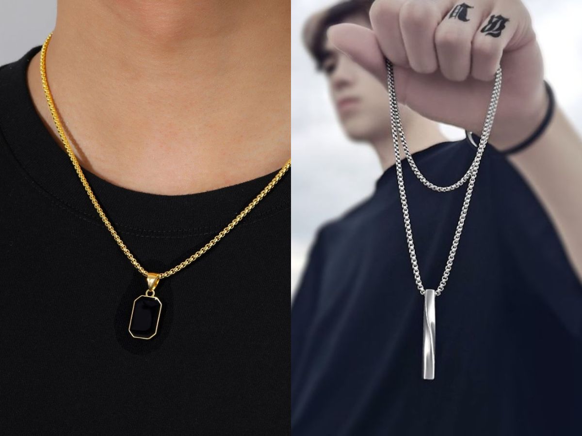 Xu Hướng Đeo Dây Chuyền Nam Phối Nhiều Lớp Đơn Giản