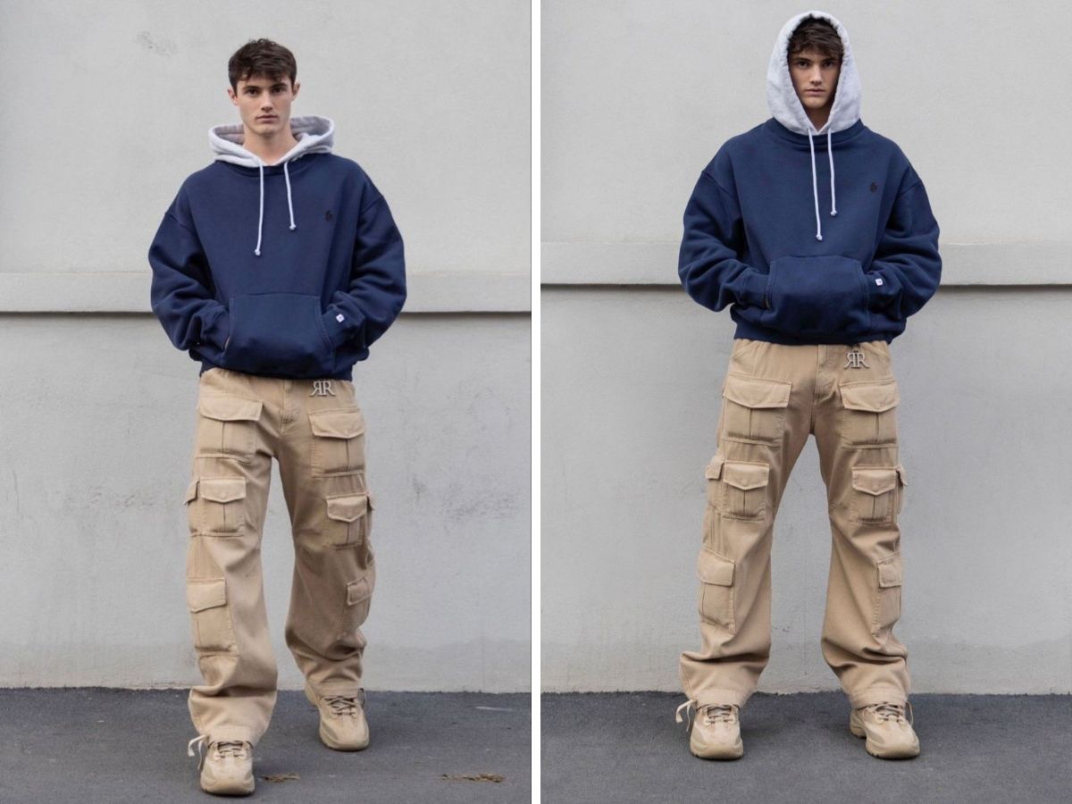 Bắt “trend” với quần túi hộp và áo hoodie