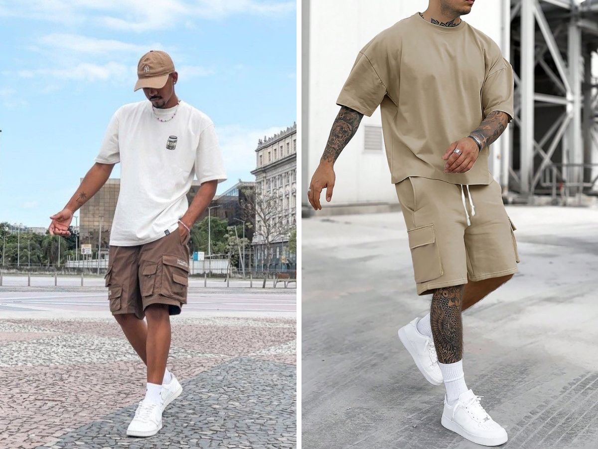Quần short với áo thun năng động, trẻ trung