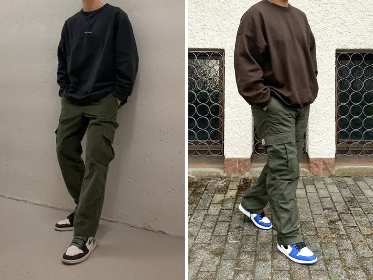 Quần túi hộp với áo sweater trẻ trung, sôi nổi