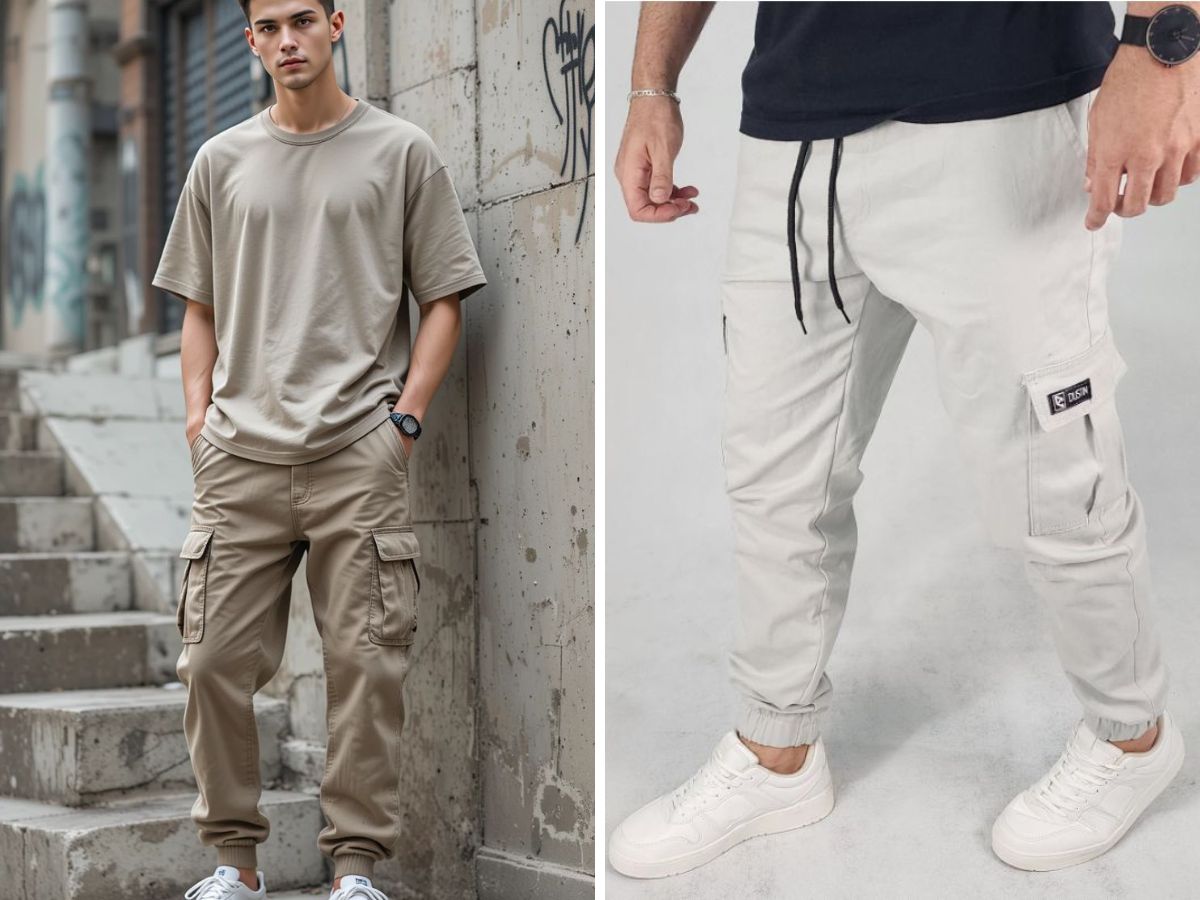 Quần jogger nam túi hộp có phần trên rộng và thuôn dần xuống chân