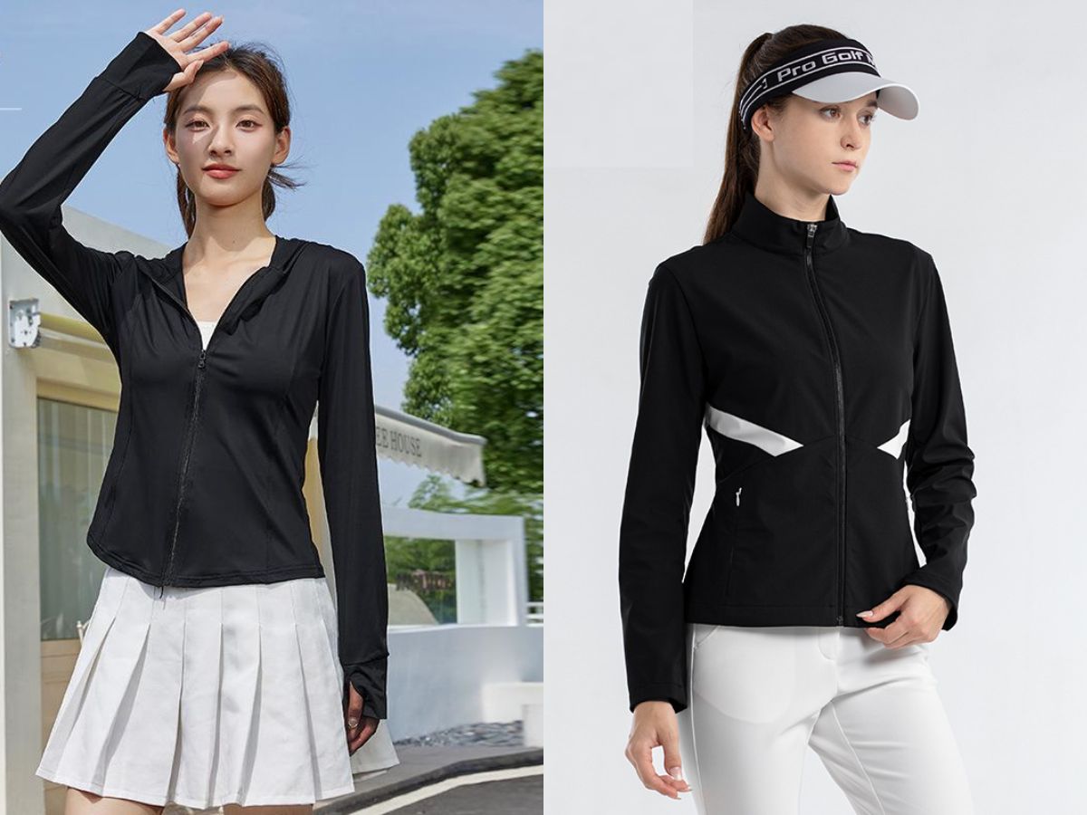 Phối áo khoác chống nắng hoặc áo dài tay mỏng