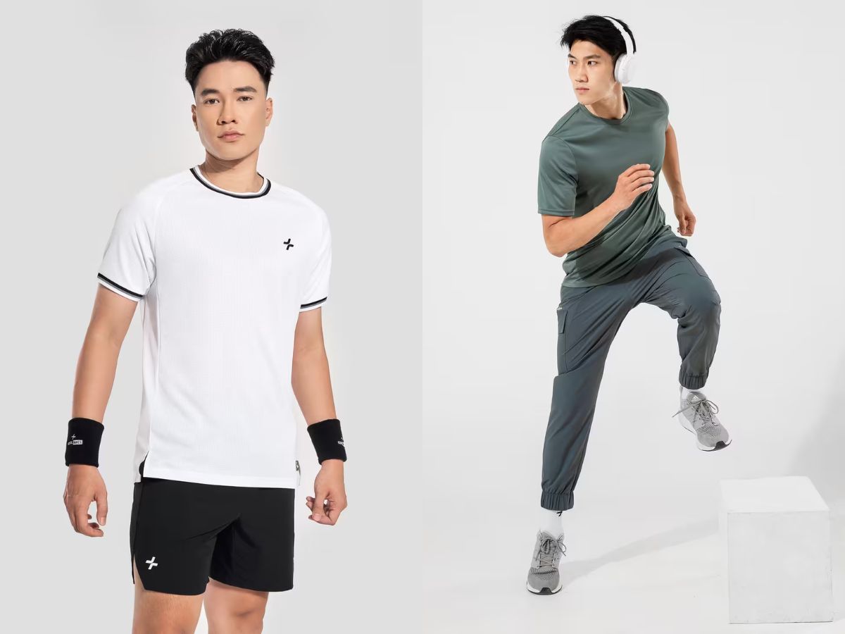 Phối áo thun chuyên dụng kết hợp quần jogger hoặc quần dài thể thao