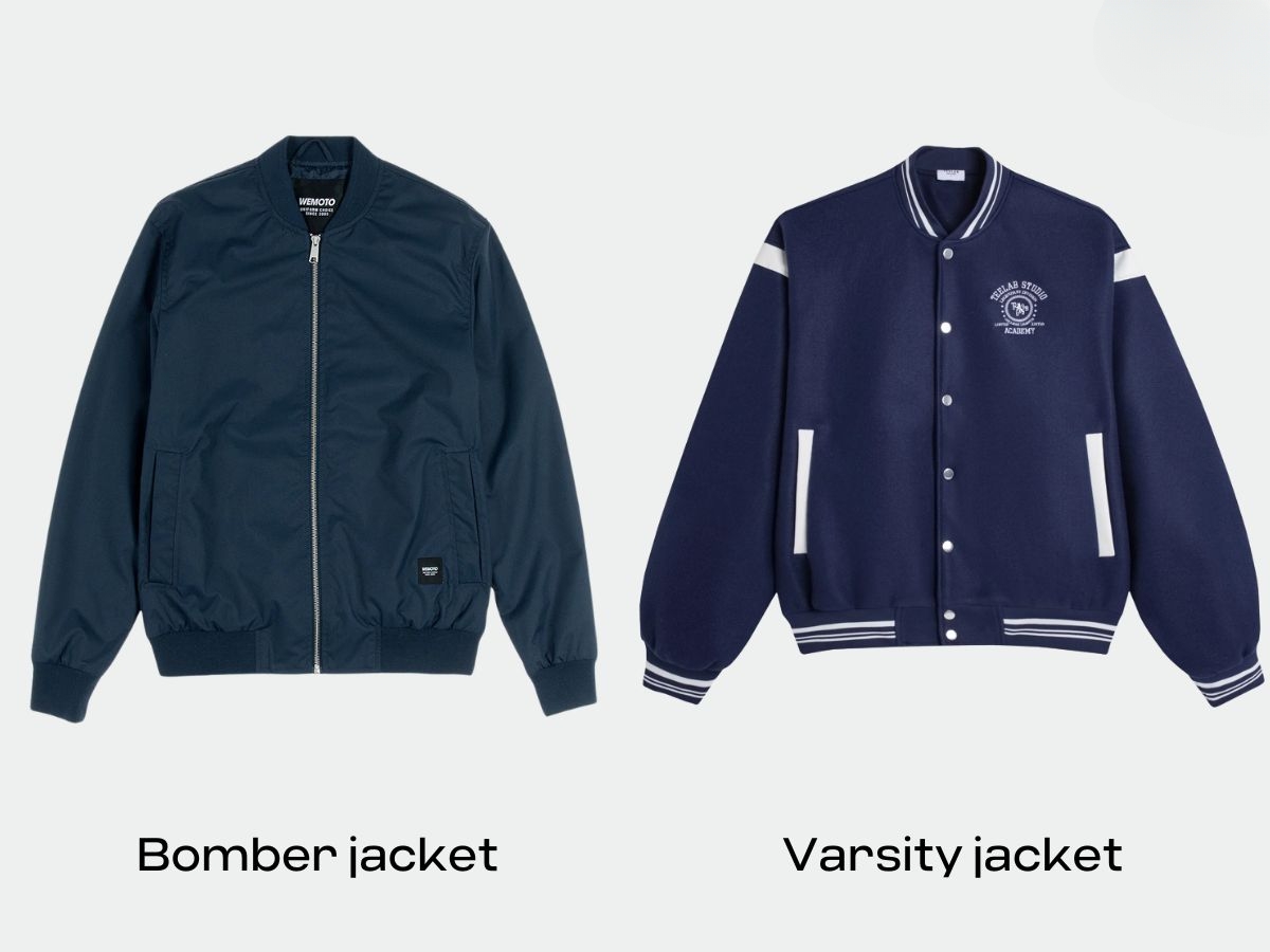 Phân biệt Bomber và Varsity Jacket