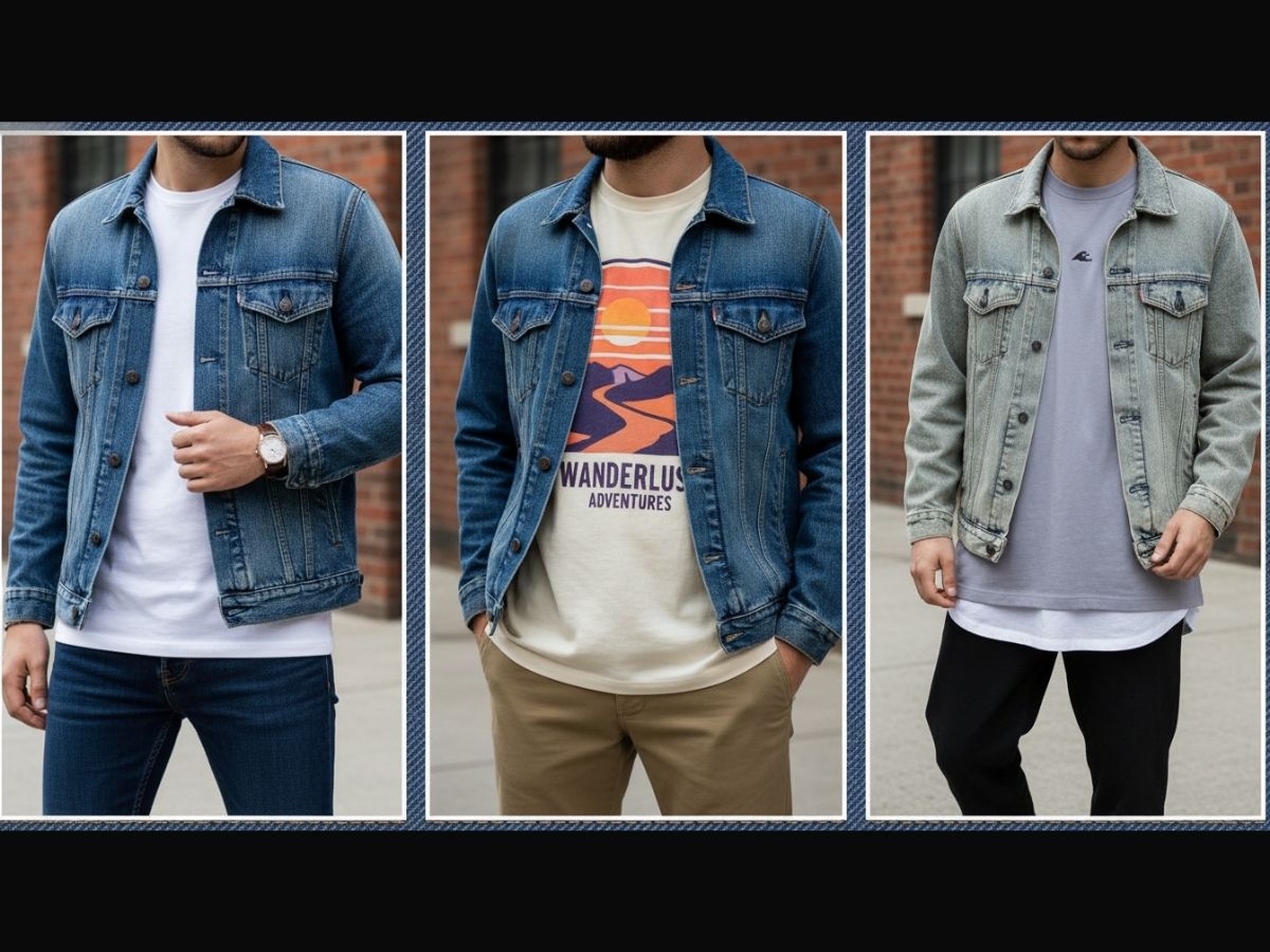 1. Áo khoác jeans phối áo thun trơn trắng. 2. Áo khoác jeans phối áo thun graphic. 3. Áo khoác jeans phối áo thun oversize