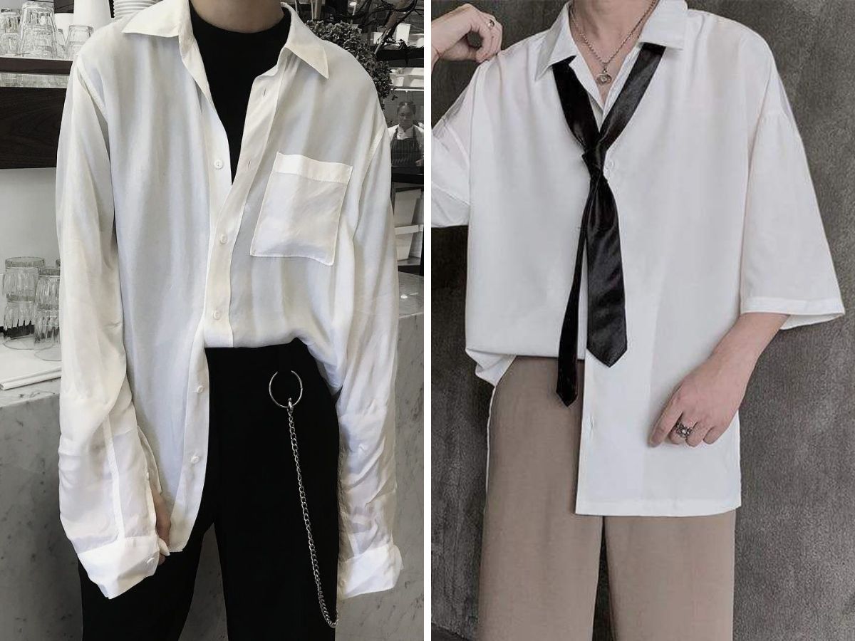Sơ vin một vạt áo tạo nên phong cách gọn gàng và cá tính