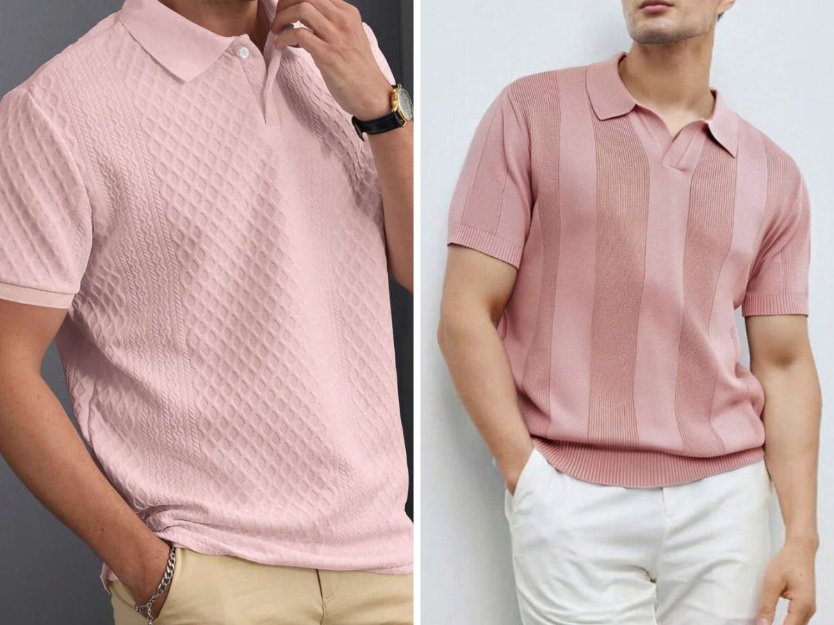 Polo hồng hoạ tiết giúp anh em thêm cá tính hơn