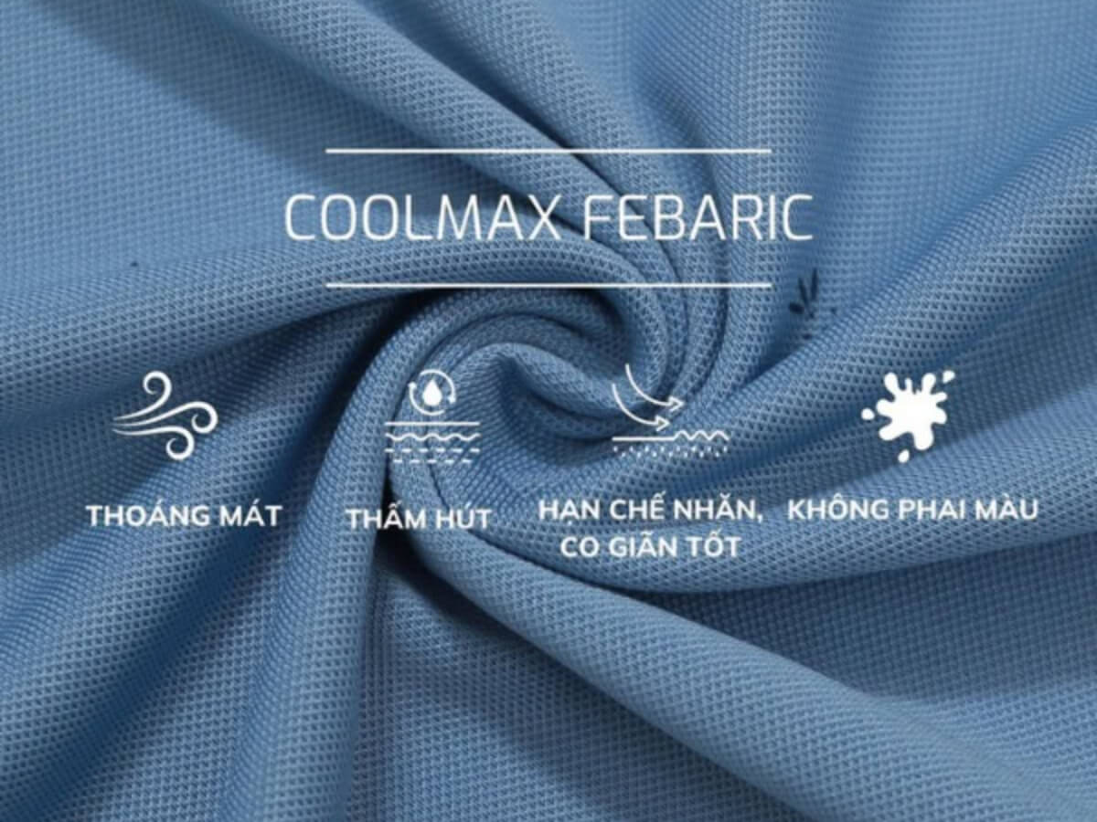 Sợi Coolmax polyester hiệu suất cao giúp thoát ẩm và giữ khô thoáng