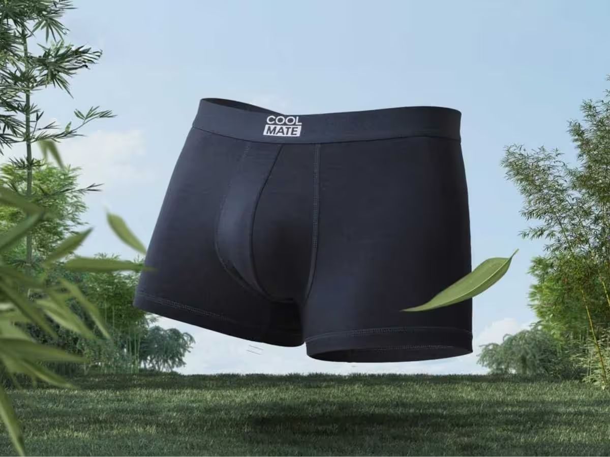 Sản phẩm quần lót và tất chất liệu bamboo của Coolmate, làm nổi bật chi tiết vải