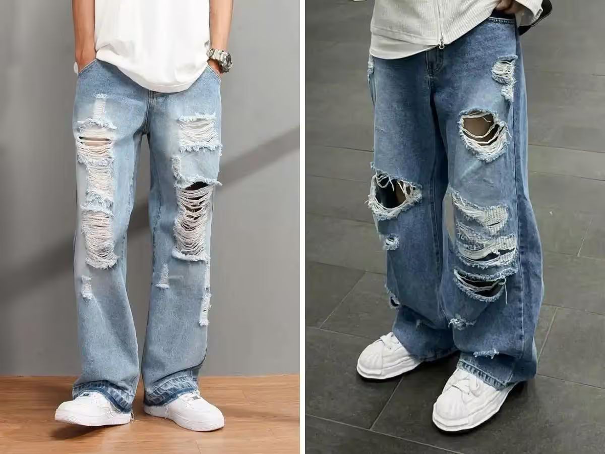 Tổng hợp các mẫu quần Jeans rách nam cực chất cho chàng