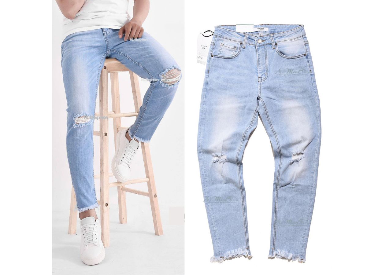 Tổng hợp các mẫu quần Jeans rách nam cực chất cho chàng