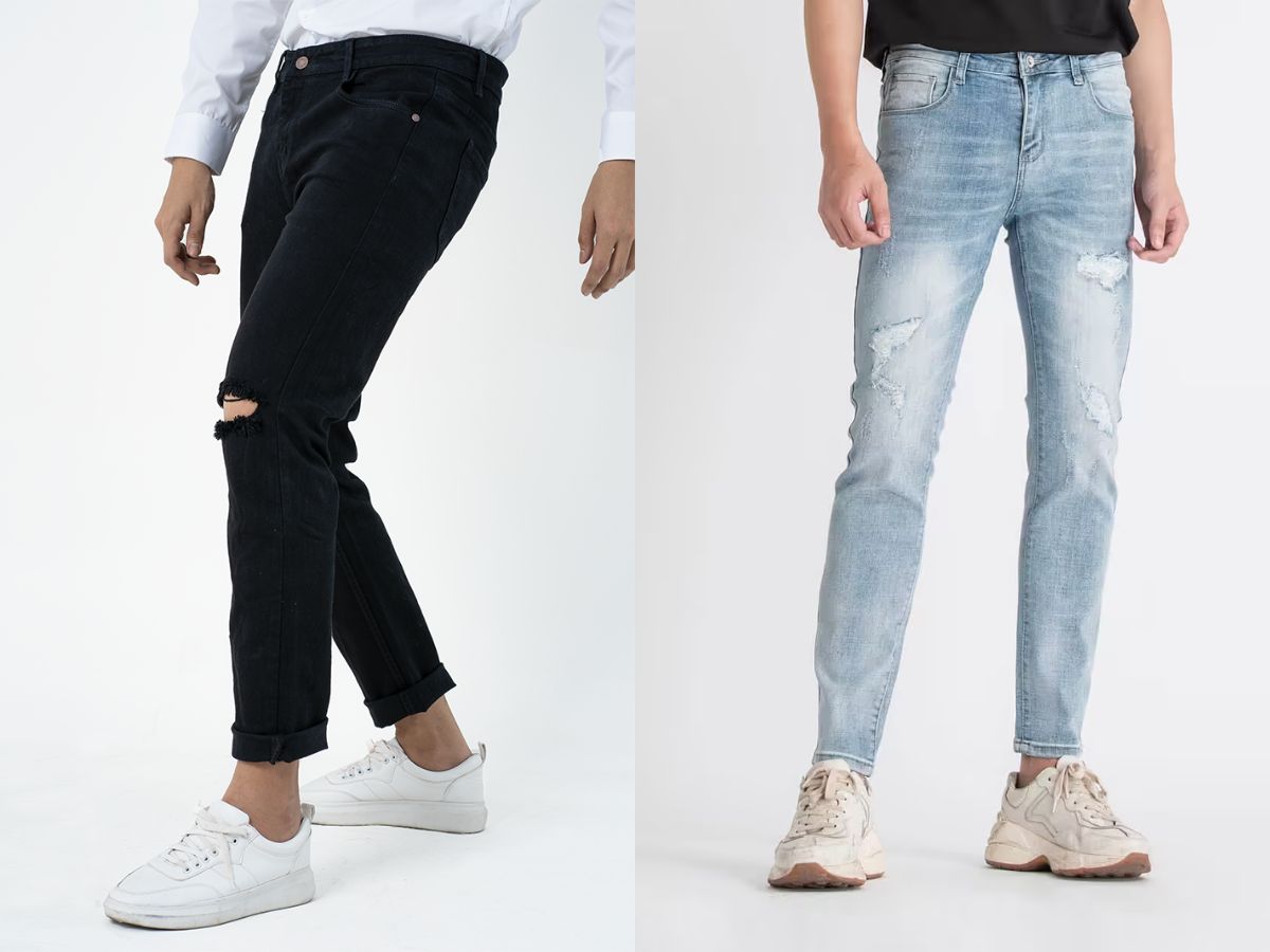 Tổng hợp các mẫu quần Jeans rách nam cực chất cho chàng