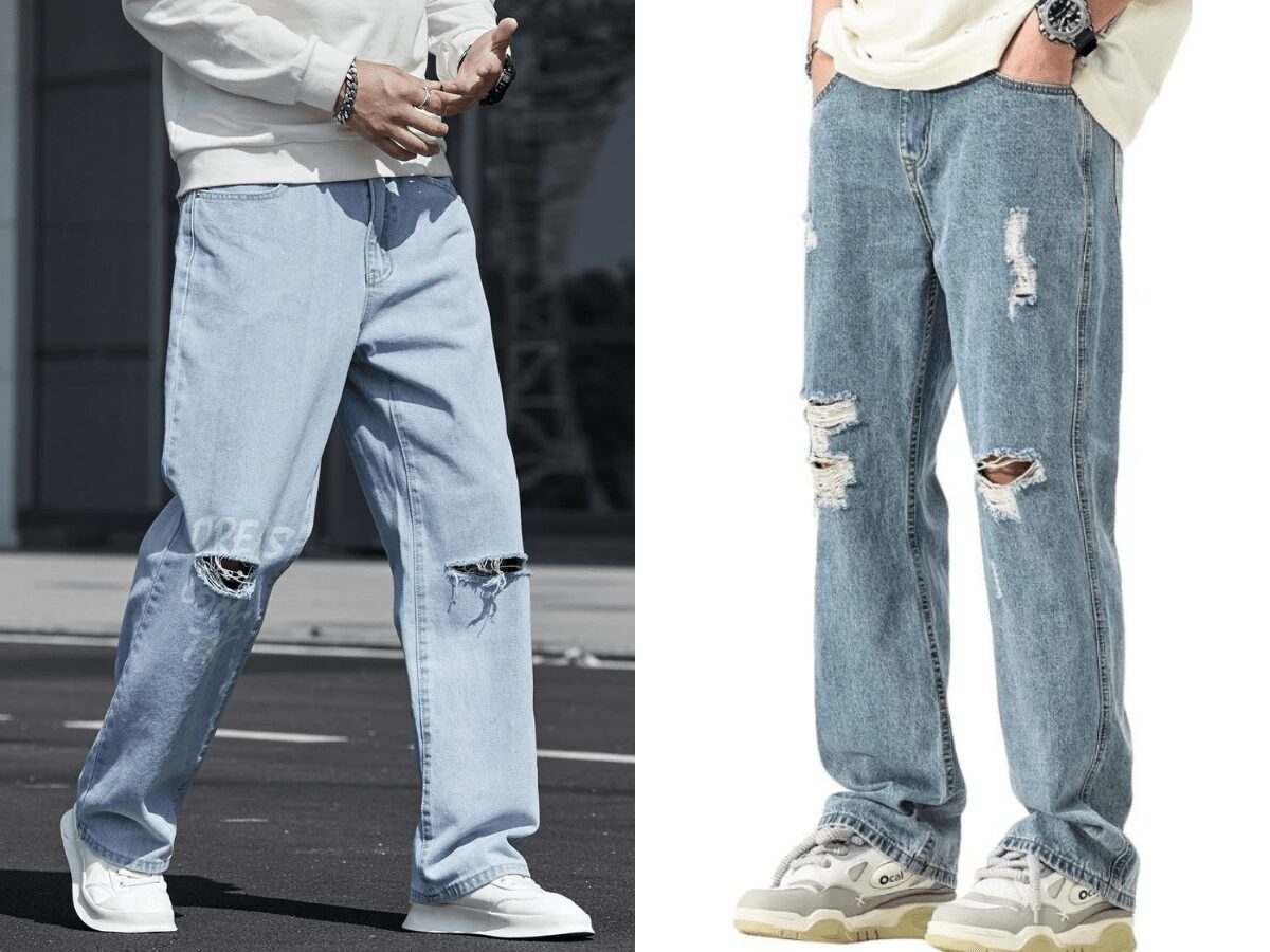 Jeans rách với giày dép phù hợp 