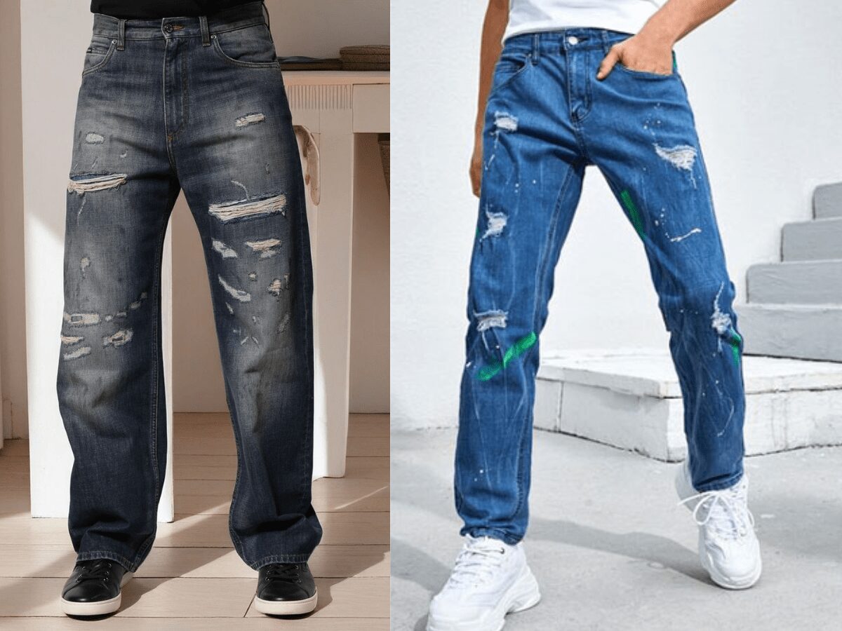 Jeans rách thiết kế phá cách, nổi bật