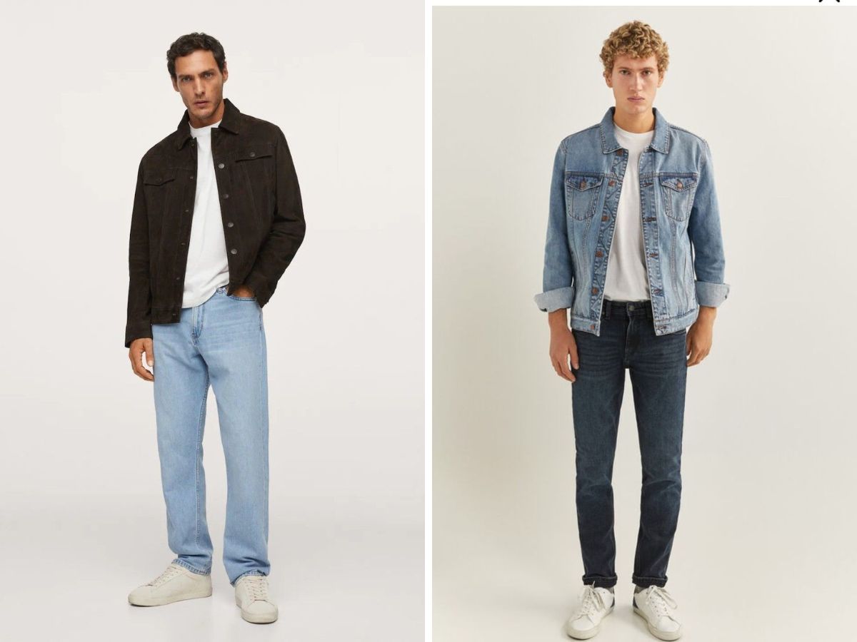 Áo khoác jeans slim-fit tăng vẻ cân đối