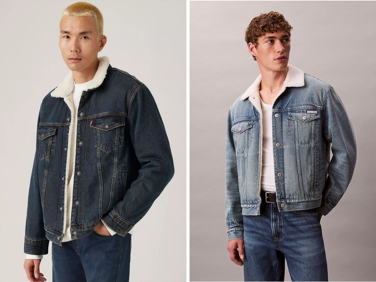 Kiểu áo khoác jeans Sherpa Lined