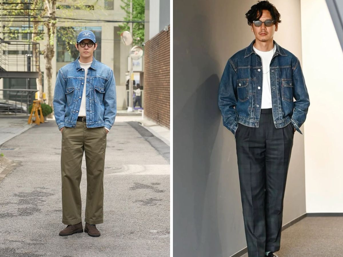 Cách phối basic quá quen thuộc với áo khoác jean