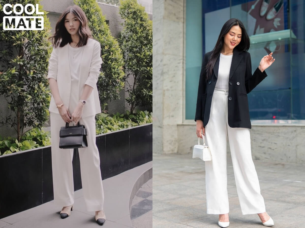 Phối đồ công sở mùa đông cho nữ thấp