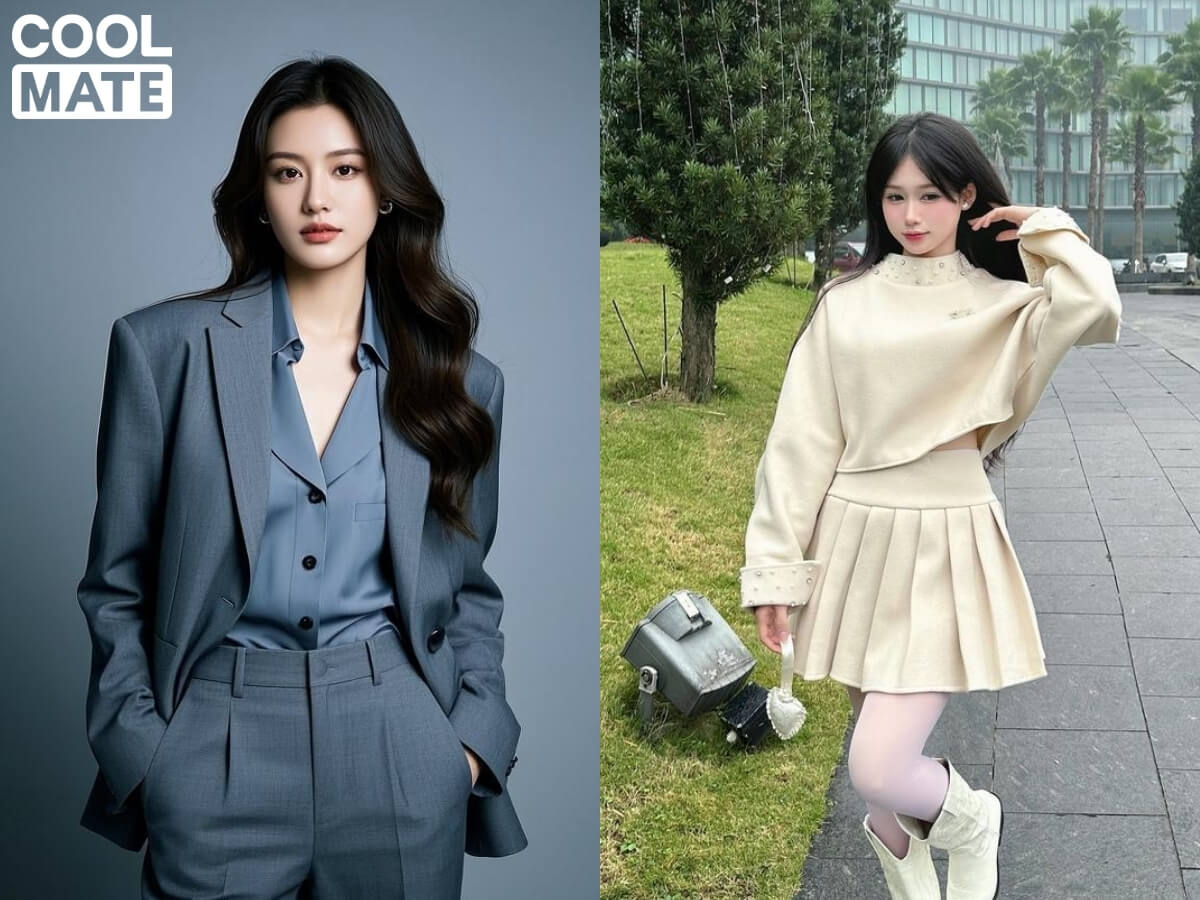 Phối đồ mùa đông cho nữ thấp với sơ vin hoặc croptop kết hợp đồ cạp cao