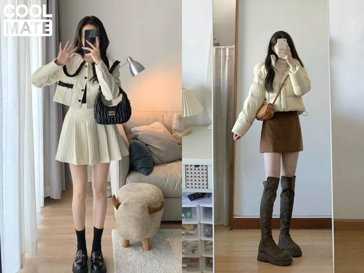 Phối áo khoác dáng ngắn hoặc croptop với đồ cạp cao