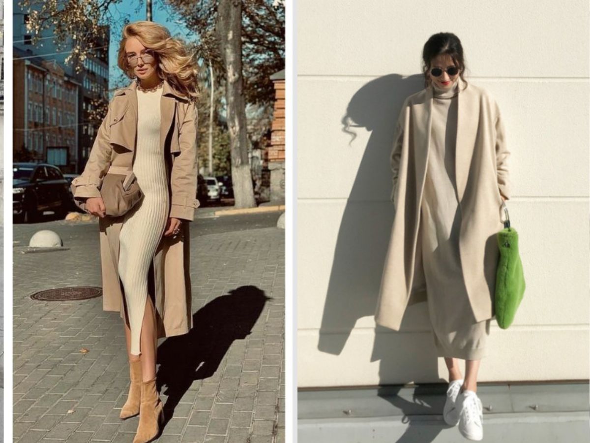 Nữ tính, thanh lịch cùng váy len suông và áo khoác dạ