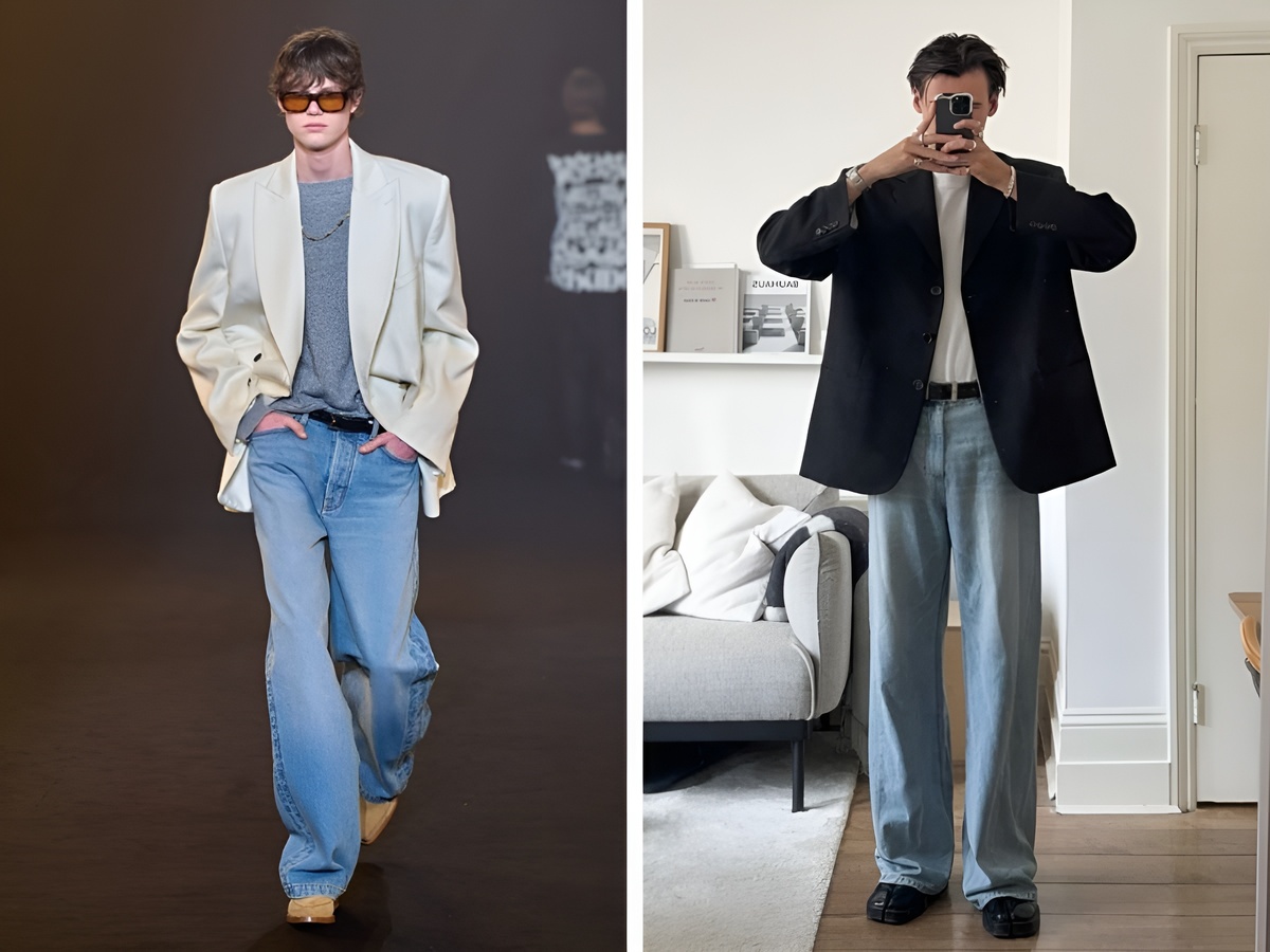 Có thể phối áo vest nam và quần jean khi đi chơi hoặc đi làm