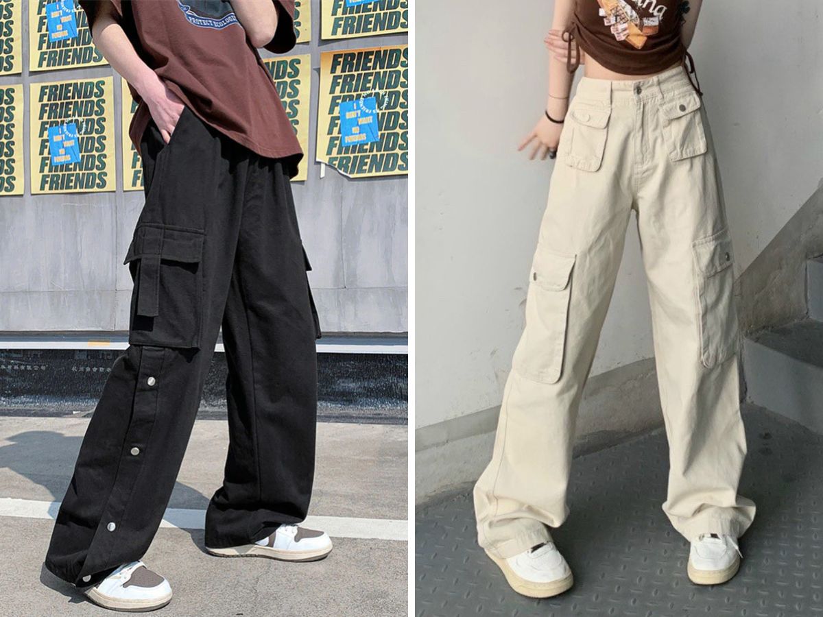 Quần kaki ống rộng cân bằng giữa jean và quần vải