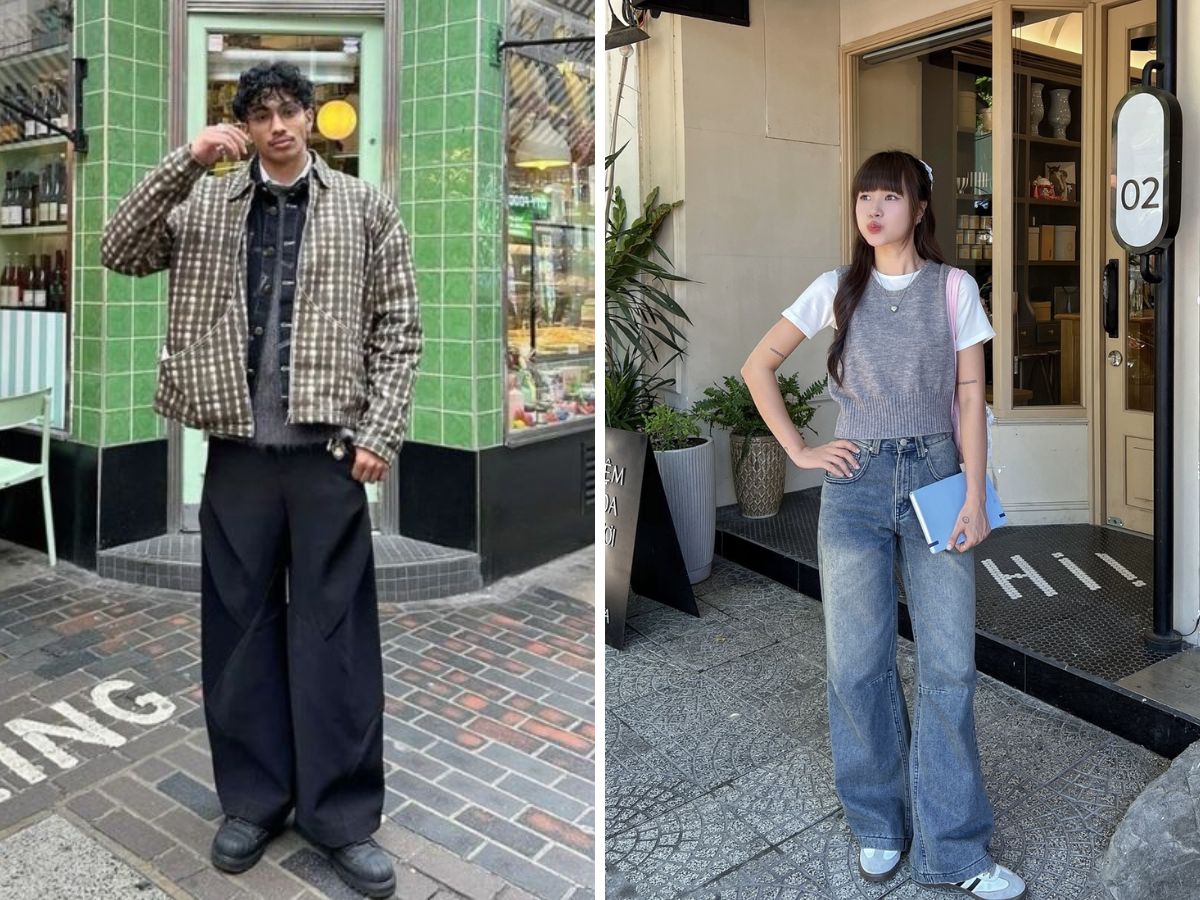 Cho người chân to/đùi lớn quần ống suông màu tối