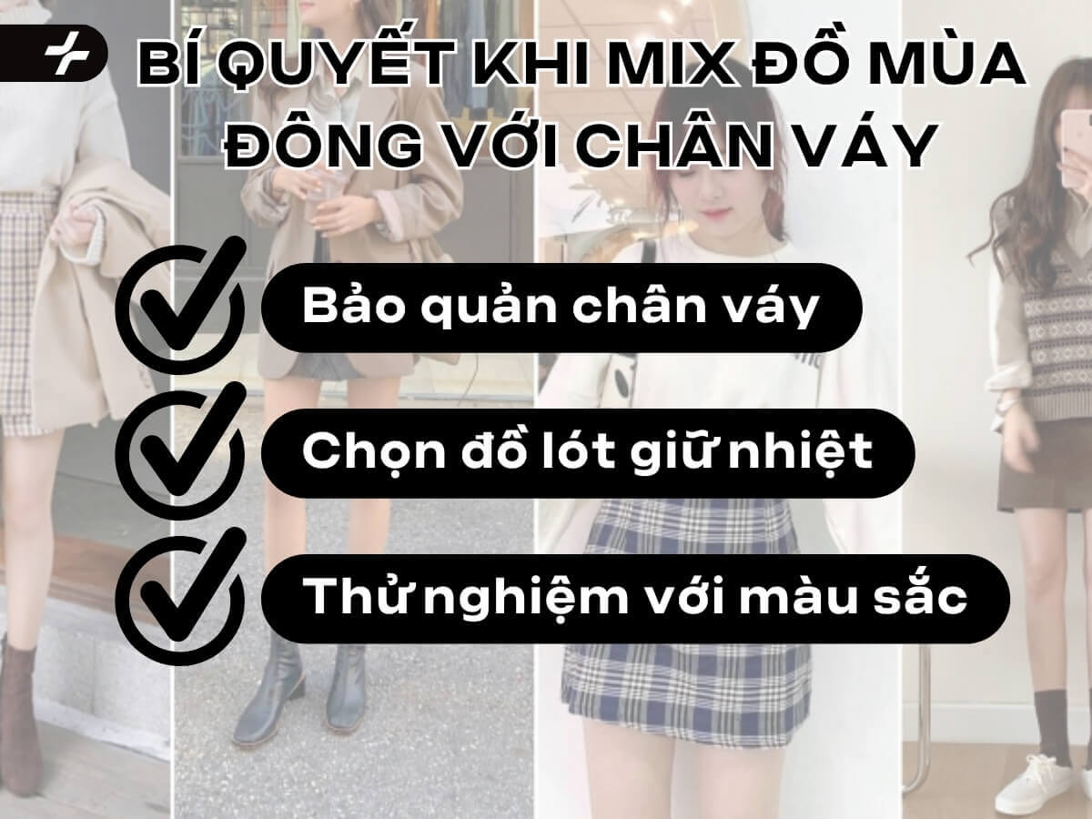 Bí quyết khi mix đồ mùa đông với chân váy