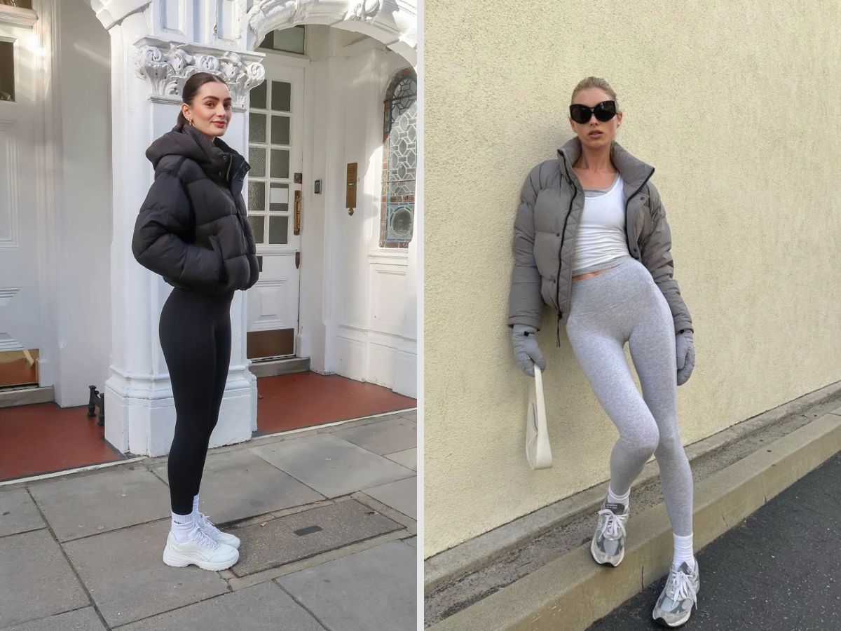 Ấm áp tuyệt đối cùng Legging và áo khoác phao