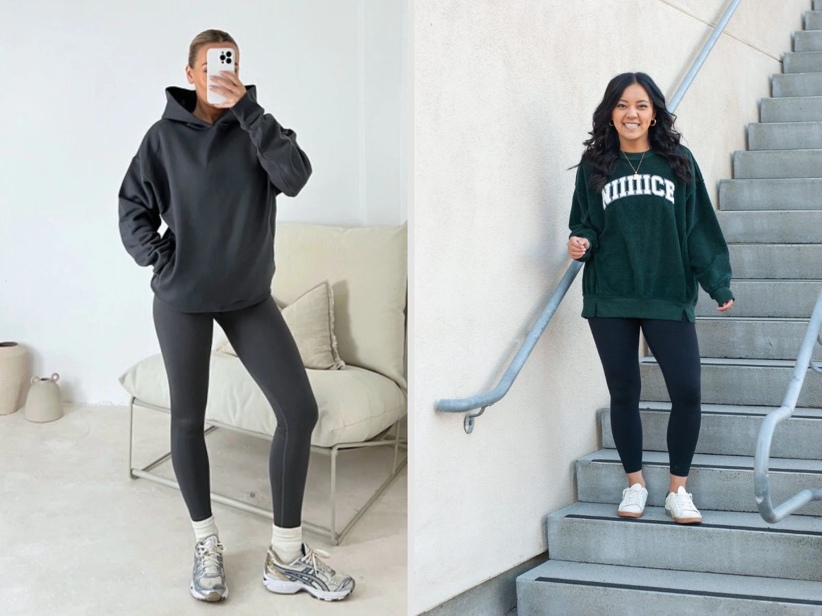 Năng động, trẻ trung cùng Legging và Hoodie/Sweatshirt
