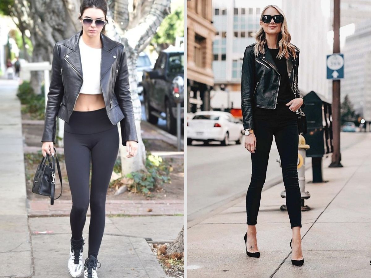 Cá tính, nổi bật Legging và áo khoác da