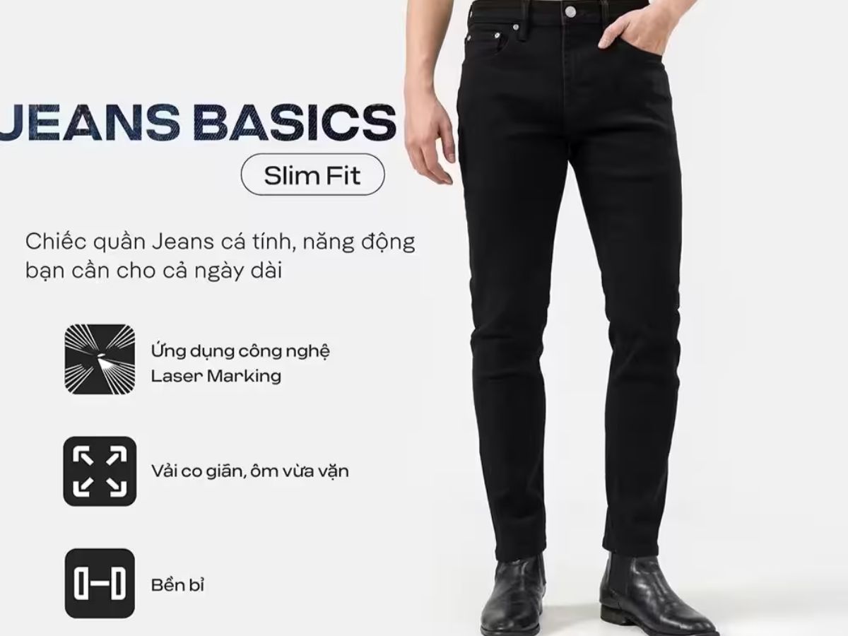 Quần có form Slim Fit gọn gàng, hiện đại dễ dàng phù hợp với nhiều phong cách