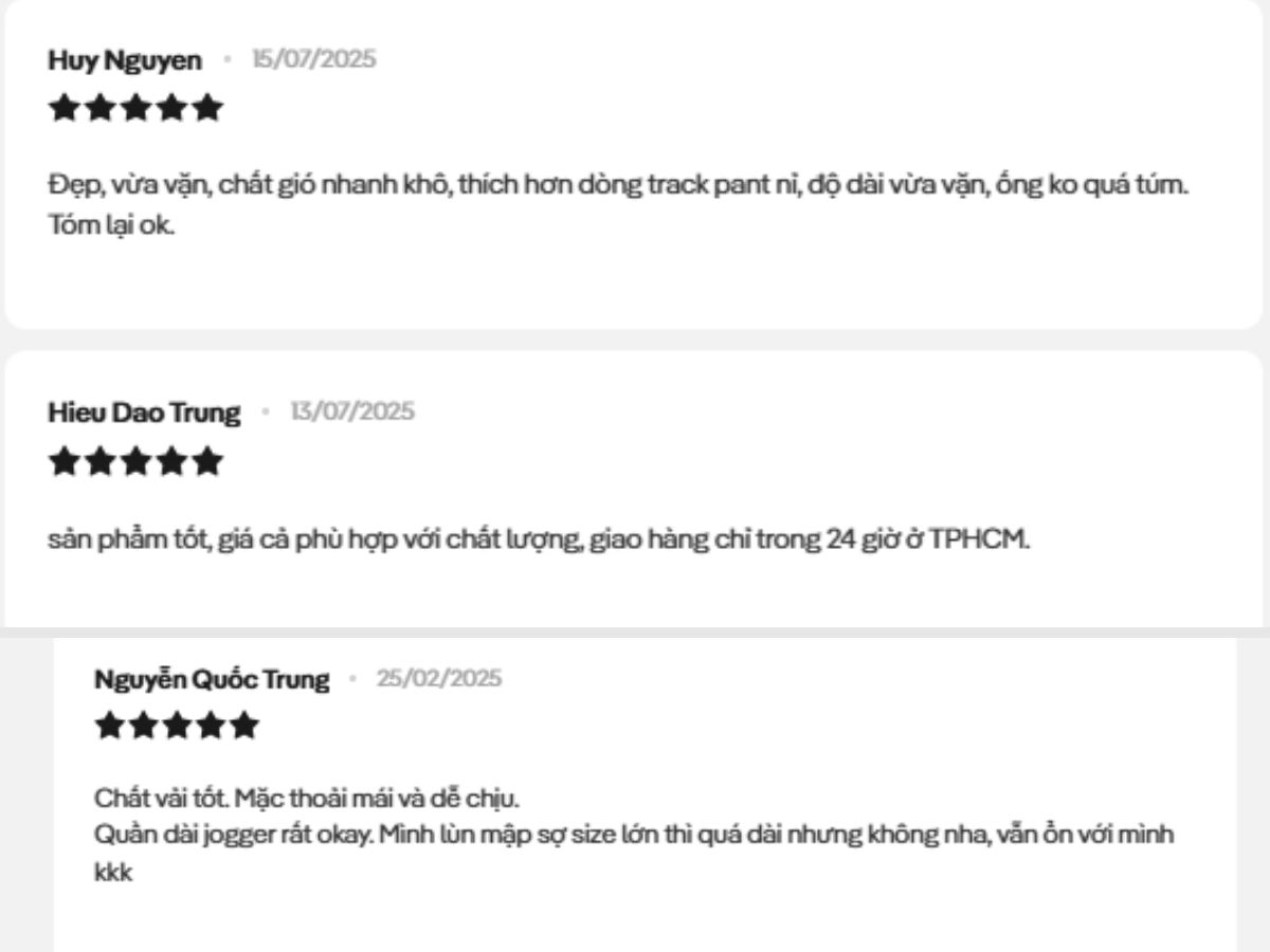 Review Quần Jogger nam thể thao Hybrid Woven chia sẻ của khách hàng khi dùng sản phẩm trên website