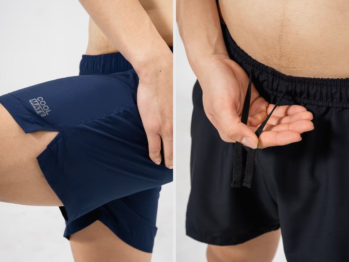 Chi tiết quần tiện dụng như đai co giãn thoải mái giúp quần ôm tốt vào eo