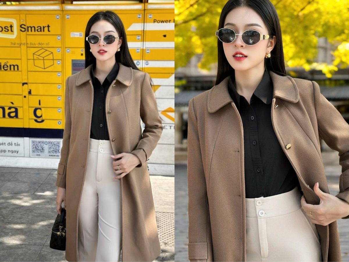 Áo khoác dạ với nét thanh lịch, sang trọng chuẩn quý cô