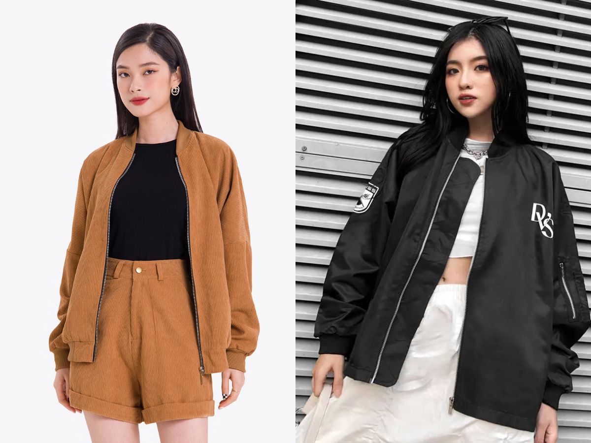 Áo khoác bomber với phong cách street style cá tính