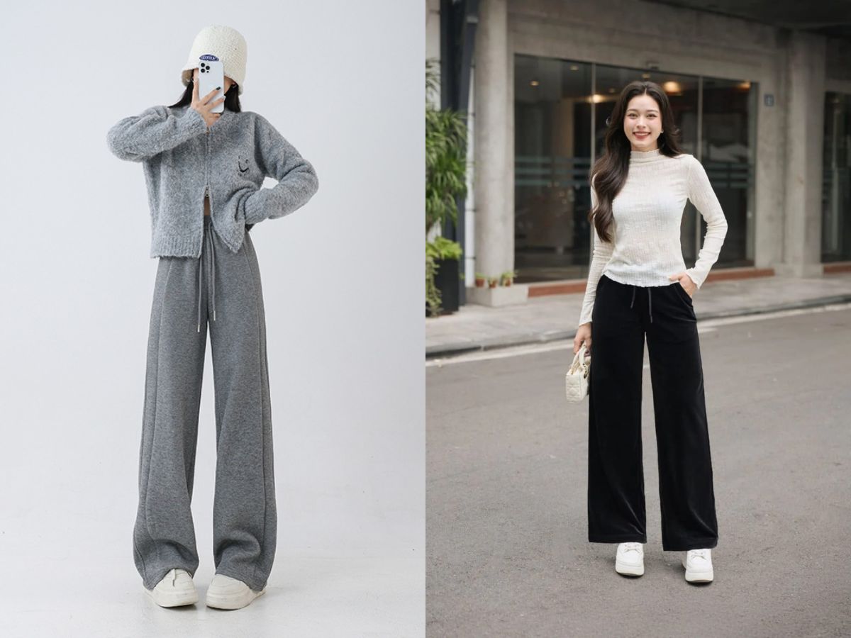 Quần ống rộng nữ với phong cách thanh lịch, thời thượng