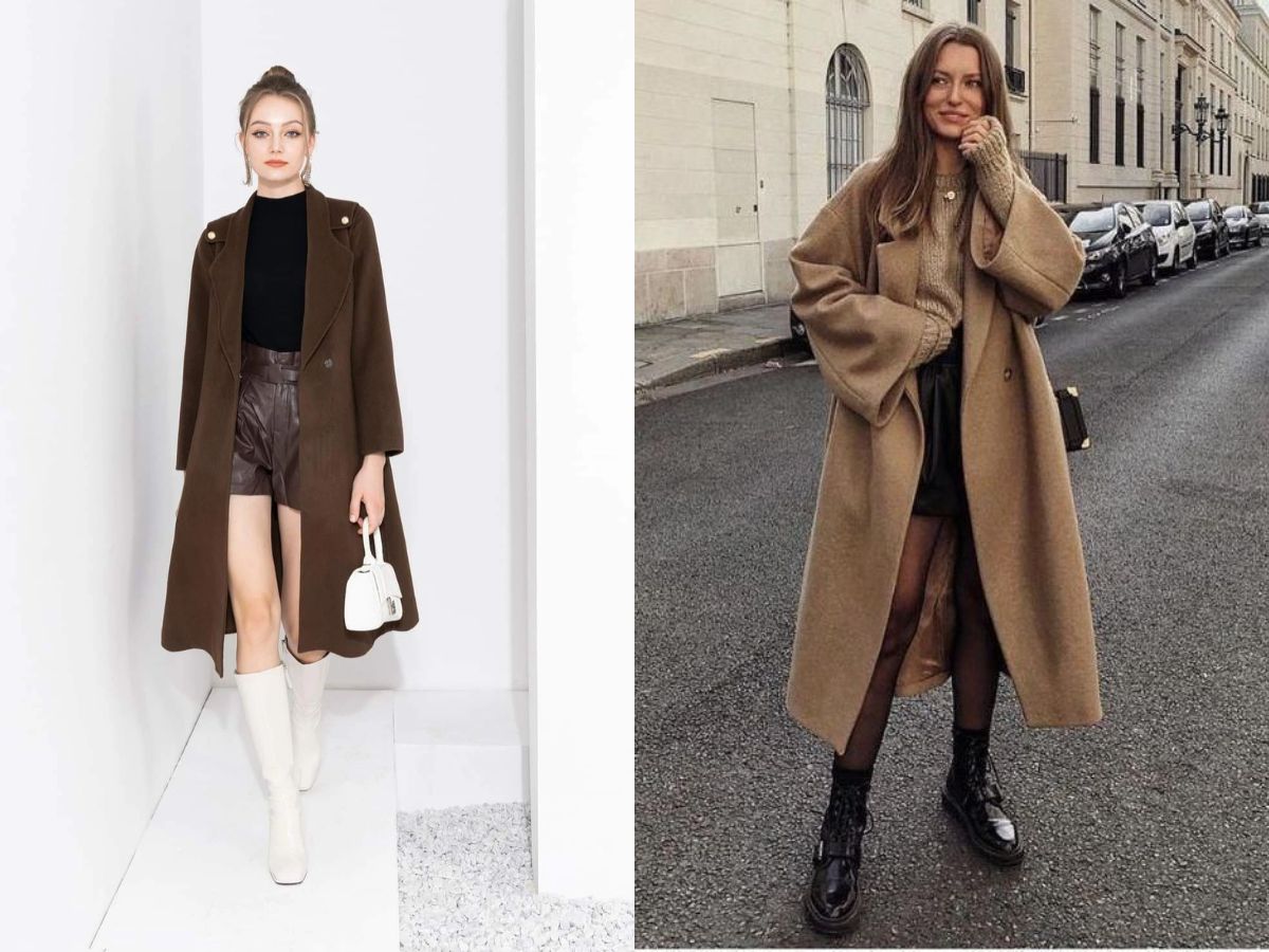 Nét cổ điển đầy cuốn hút với quần short và áo khoác dạ dáng dài