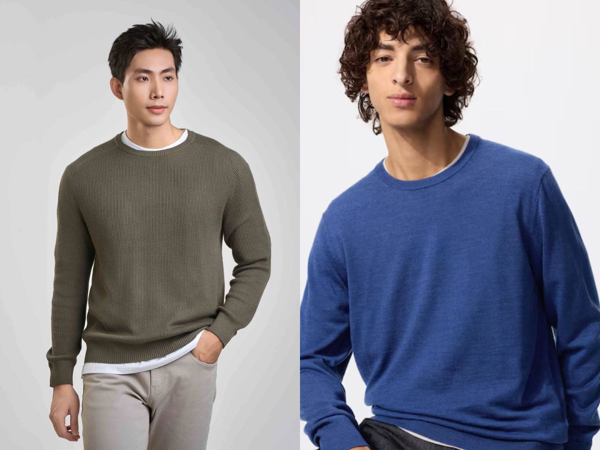 Áo len và sweater nên chọn cổ áo và độ dày phù hợp