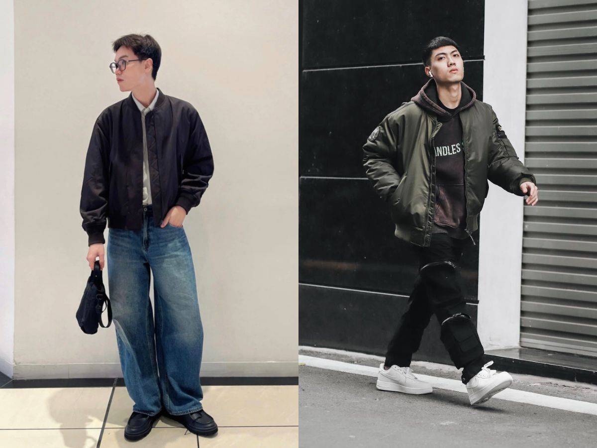 Năng động cùng áo bomber phối sweater và quần dài