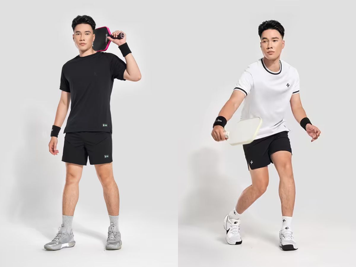 Những set đồ nam chơi pickleball đầy lịch lãm mà vẫn mạnh mẽ