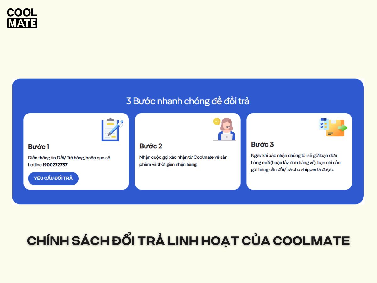 Coolmate có chính sách 60 ngày đổi trả miễn phí cho áo pickleball nam
